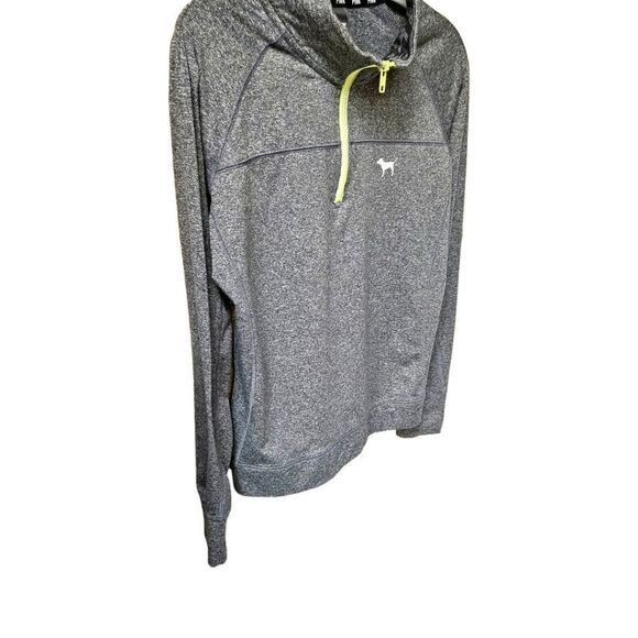 PINK VICTORIA SECRET New Women's 1/4 Zip Gray Pullover Top - Picture 7 of 13